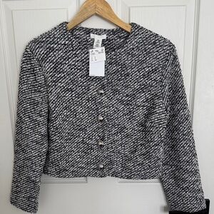 H&M Chic Black and White Tweed Jacket